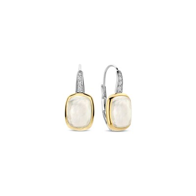 Boucles d'oreilles Ti Sento en argent doré et cristal synthétique