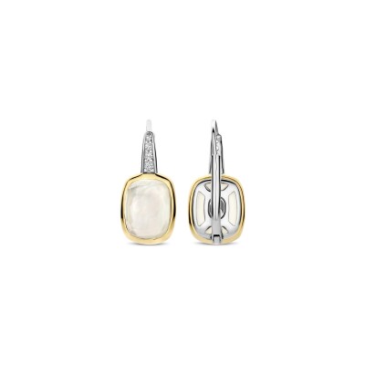 Boucles d'oreilles Ti Sento en argent doré et cristal synthétique