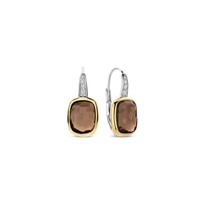 Boucles d'oreilles Ti Sento en argent doré et cristal synthétique