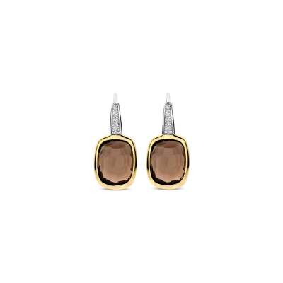 Boucles d'oreilles Ti Sento en argent doré et cristal synthétique