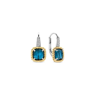 Boucles d'oreilles Ti Sento en argent doré et cristal synthétique