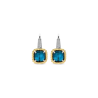Boucles d'oreilles Ti Sento en argent doré et cristal synthétique