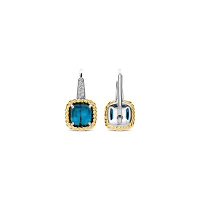 Boucles d'oreilles Ti Sento en argent doré et cristal synthétique