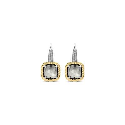 Boucles d'oreilles Ti Sento en argent doré et cristal synthétique
