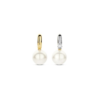 Boucles d'oreilles Ti Sento en argent doré et perle d'imitation