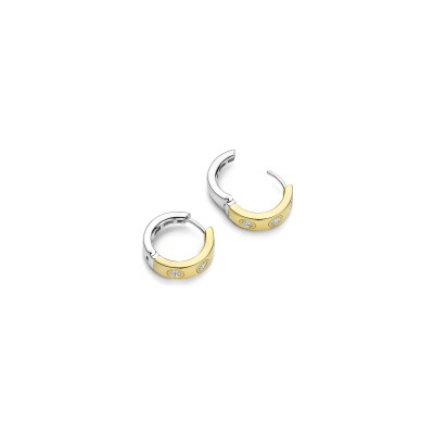 Boucles d'oreilles Ti Sento en argent doré et oxyde de zirconium