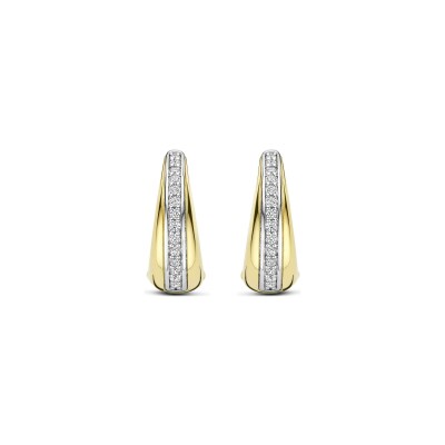 Boucles d'oreilles Ti Sento en argent doré et oxyde de zirconium