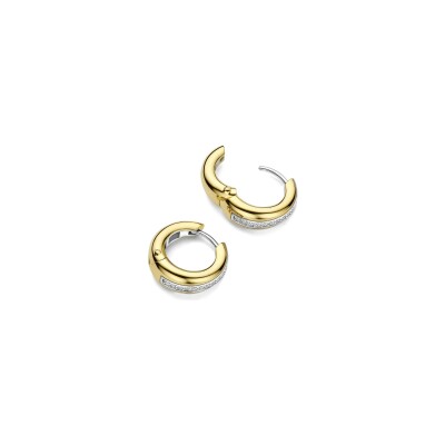 Boucles d'oreilles Ti Sento en argent doré et oxyde de zirconium