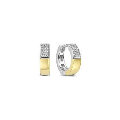 Boucles d'oreilles Ti Sento en argent doré et oxyde de zirconium