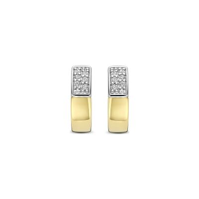 Boucles d'oreilles Ti Sento en argent doré et oxyde de zirconium