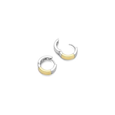 Boucles d'oreilles Ti Sento en argent doré et oxyde de zirconium