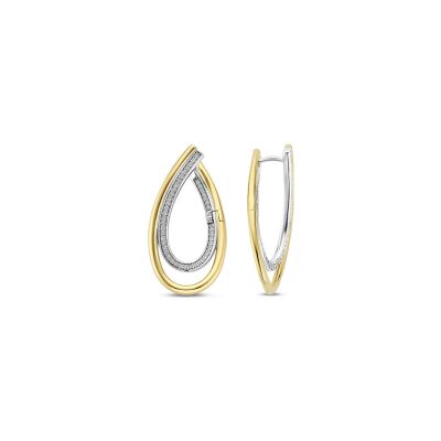Boucles d'oreilles Ti Sento en argent doré et oxyde de zirconium