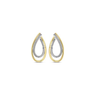 Boucles d'oreilles Ti Sento en argent doré et oxyde de zirconium