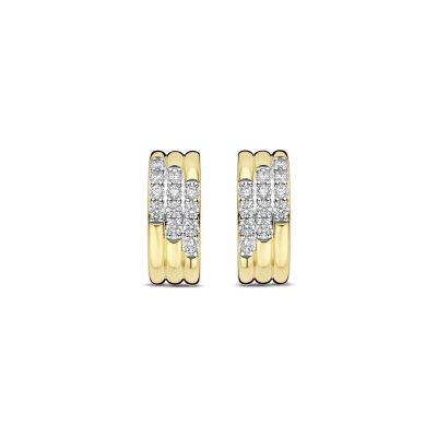 Boucles d'oreilles Ti Sento en argent doré et oxyde de zirconium