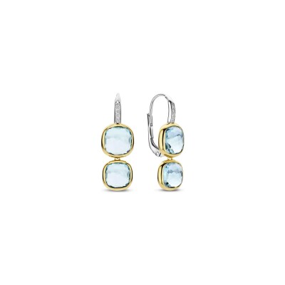 Boucles d'oreilles Ti Sento en argent doré et oxyde de zirconium