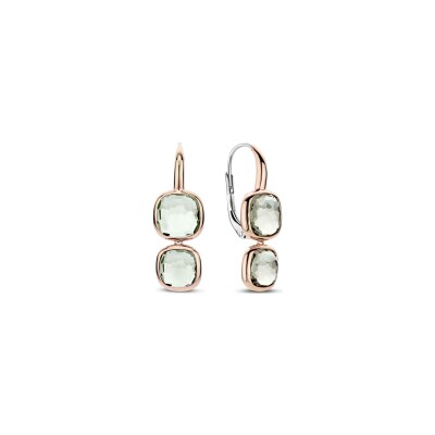 Boucles d'oreilles Ti Sento en argent plaqué or rose et oxyde de zirconium