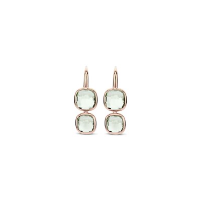 Boucles d'oreilles Ti Sento en argent plaqué or rose et oxyde de zirconium