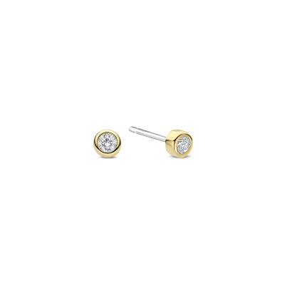 Boucles d'oreilles Ti Sento en argent doré et oxyde de zirconium