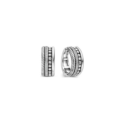 Boucles d'oreilles Ti Sento en argent plaqué platine et oxyde de zirconium