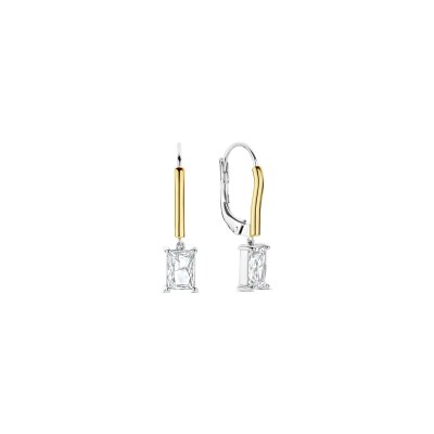 Boucles d'oreilles Ti Sento en argent doré et oxyde de zirconium