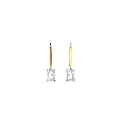 Boucles d'oreilles Ti Sento en argent doré et oxyde de zirconium
