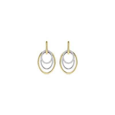 Boucles d'oreilles Ti Sento en argent doré et oxyde de zirconium