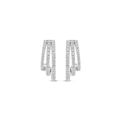 Boucles d'oreilles Ti Sento en argent plaqué platine et oxyde de zirconium