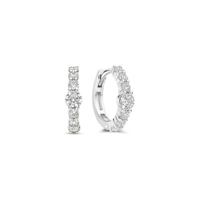 Boucles d'oreilles Ti Sento en argent plaqué platine et oxyde de zirconium