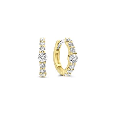 Boucles d'oreilles Ti Sento en argent doré et oxyde de zirconium
