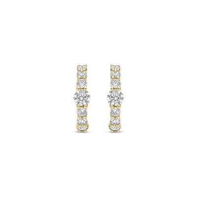 Boucles d'oreilles Ti Sento en argent doré et oxyde de zirconium