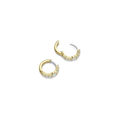 Boucles d'oreilles Ti Sento en argent doré et oxyde de zirconium