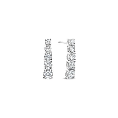 Boucles d'oreilles Ti Sento en argent plaqué platine et oxyde de zirconium