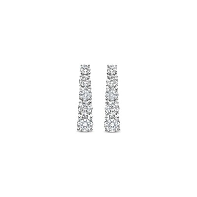 Boucles d'oreilles Ti Sento en argent plaqué platine et oxyde de zirconium