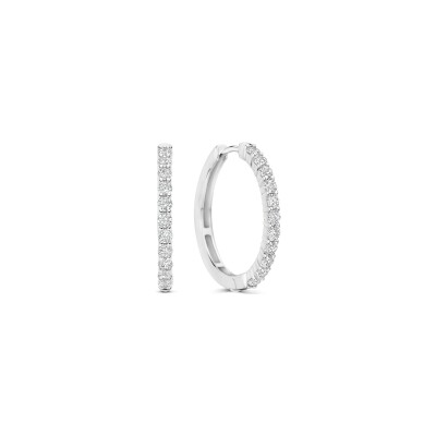 Boucles d'oreilles Ti Sento en argent plaqué platine et oxyde de zirconium