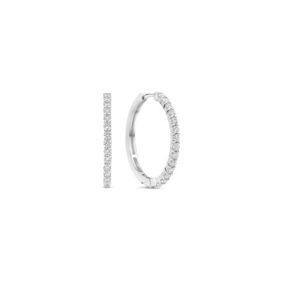 Boucles d'oreilles Ti Sento en argent plaqué platine et oxyde de zirconium