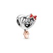 Charm Disney X Pandora Cœur Maman Minnie en argent et métal doré