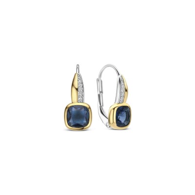 Boucles d'oreilles pendantes Ti Sento en argent doré et oxydes de zirconium