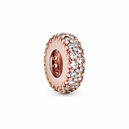 Charm Pandora Timeless espaceur scintillant transparent en métal doré rose et oxyde de zirconium