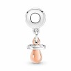 Charm pendant Pandora Tétine De Bébé en argent, métal doré et oxyde de zirconium