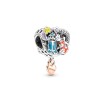 Charm Disney X Pandora Ohana Lilo & Stitch en argent, métal doré et oxyde de zirconium