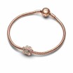 Charm Pandora Empreinte De Patte Scintillant en métal doré rose 