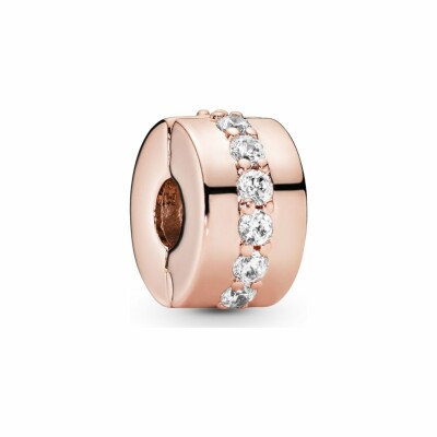 Charm Pandora Timeless espaceur rang scintillant en métal doré rose et oxyde de zirconium