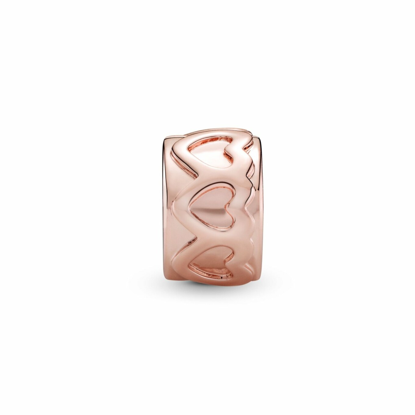 Charm clip Pandora People couronne de cœurs en métal doré rose