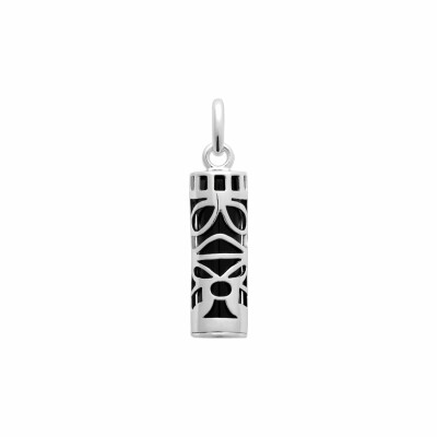 Pendentif en argent rhodié et onyx d'imitation