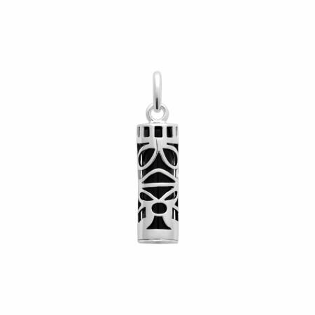 Pendentif en argent rhodié et onyx d'imitation