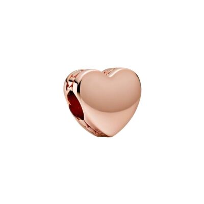 Charm Pandora Cœur Gravable en métal doré rose