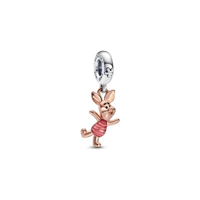 Charm pendant Disney X Pandora Winnie L'ourson Porcinet en argent et métal doré 