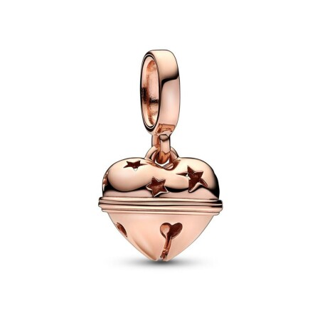 Charm pendant Pandora Moments Grelot Festif en métal doré rose