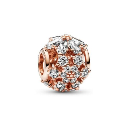 Charm Pandora Timeless Herbier Scintillant en métal doré rose 