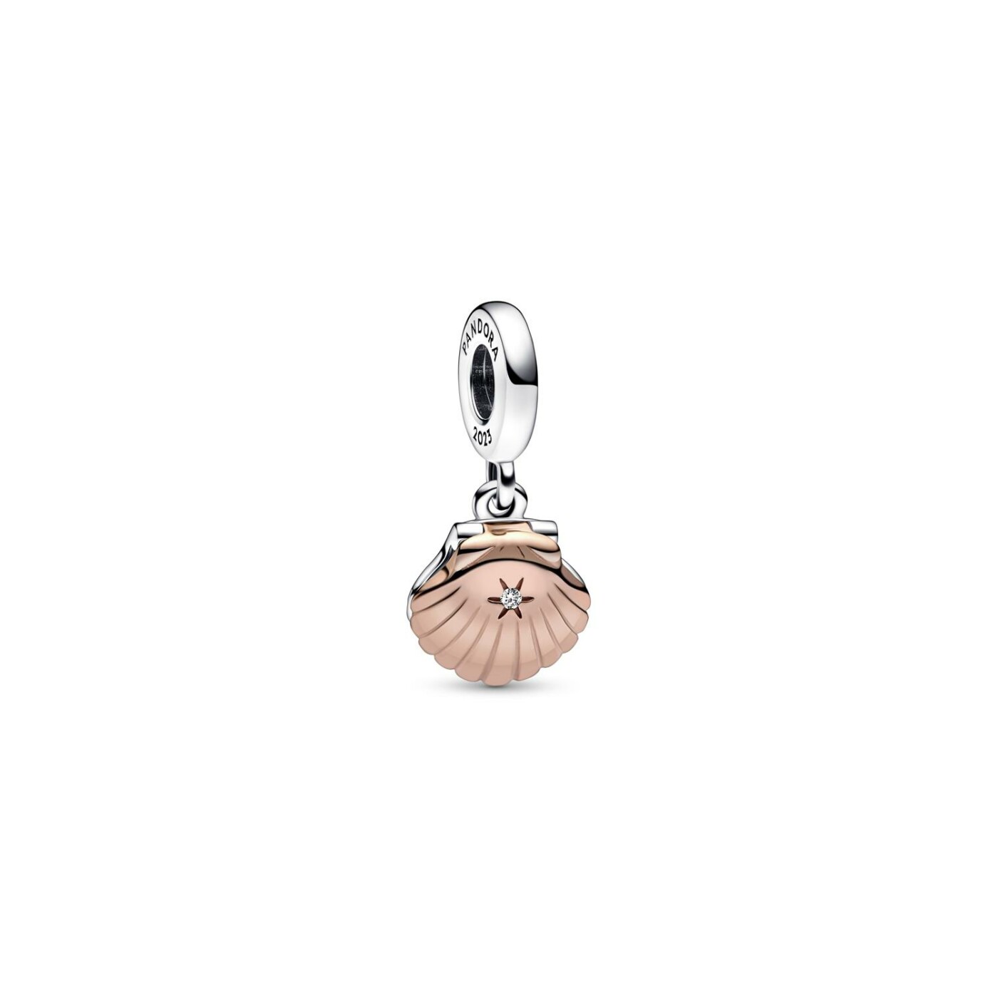 Charm Pandora en argent et métal doré rose